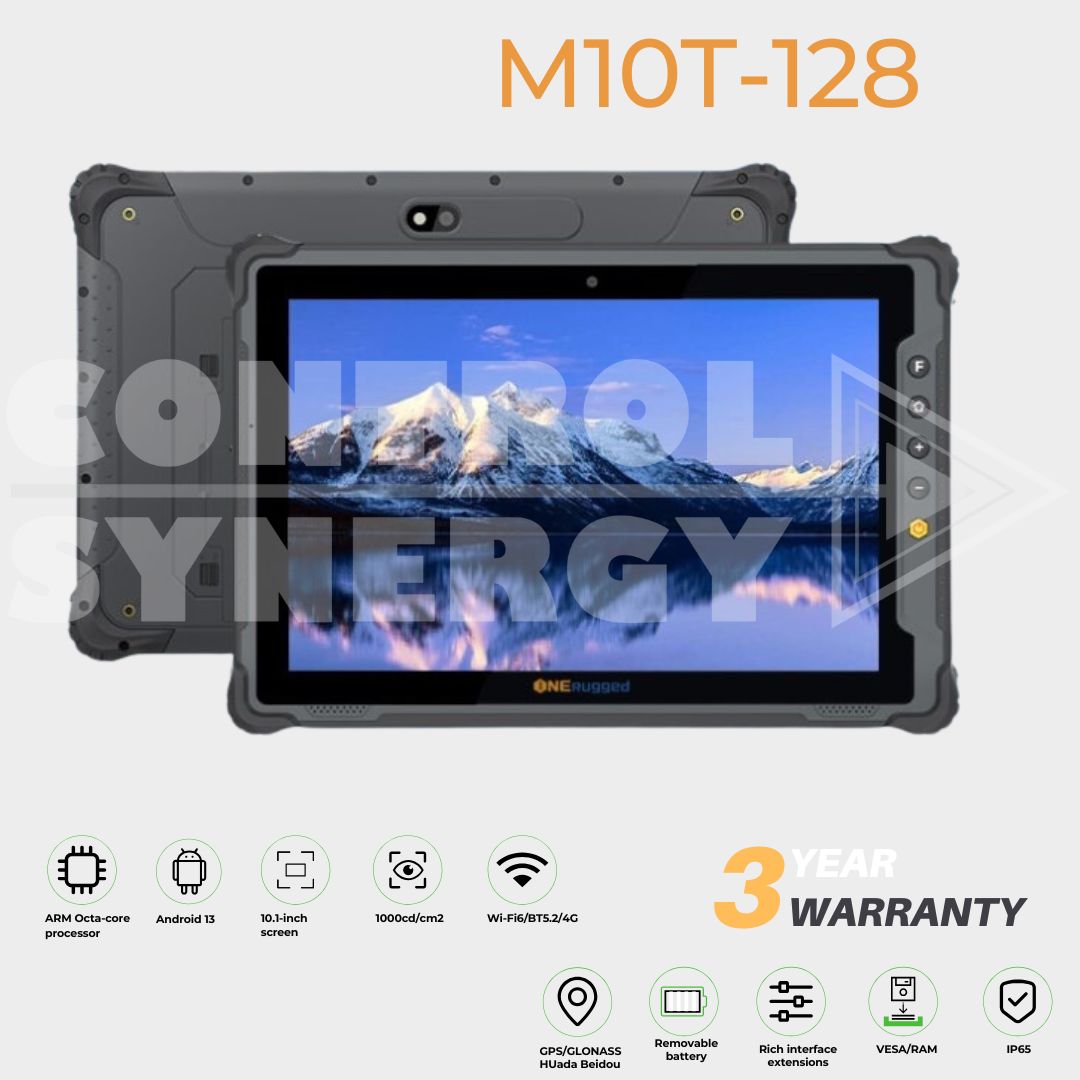 ONERugged 10″ –Android 14 Rugged Tablet | 2.2GHz 1000 nit | 8GB + 128GB , 4G Wifi 6 BT 5.2 With Options (M10T-128)