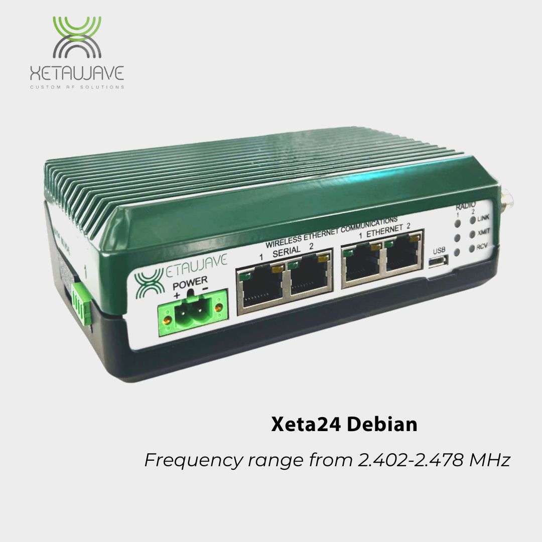 Xeta24 Debian 2.4 GHz Ethernet Software Defined Industrial Radio